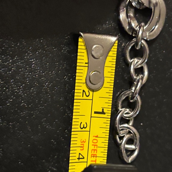 Silver Tone Double Link Monet Curb Chain Necklace - Picture 4 of 8